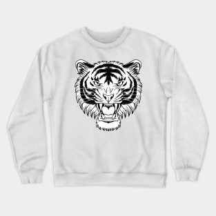 Angry tiger head illustration Crewneck Sweatshirt